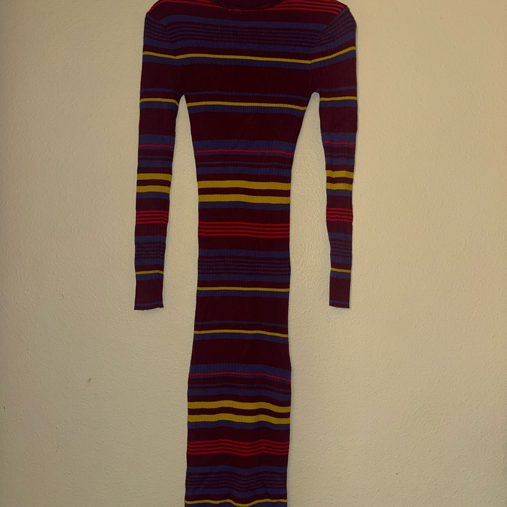 Urban Outfitters Colorful Striped Long Sleeve Dress